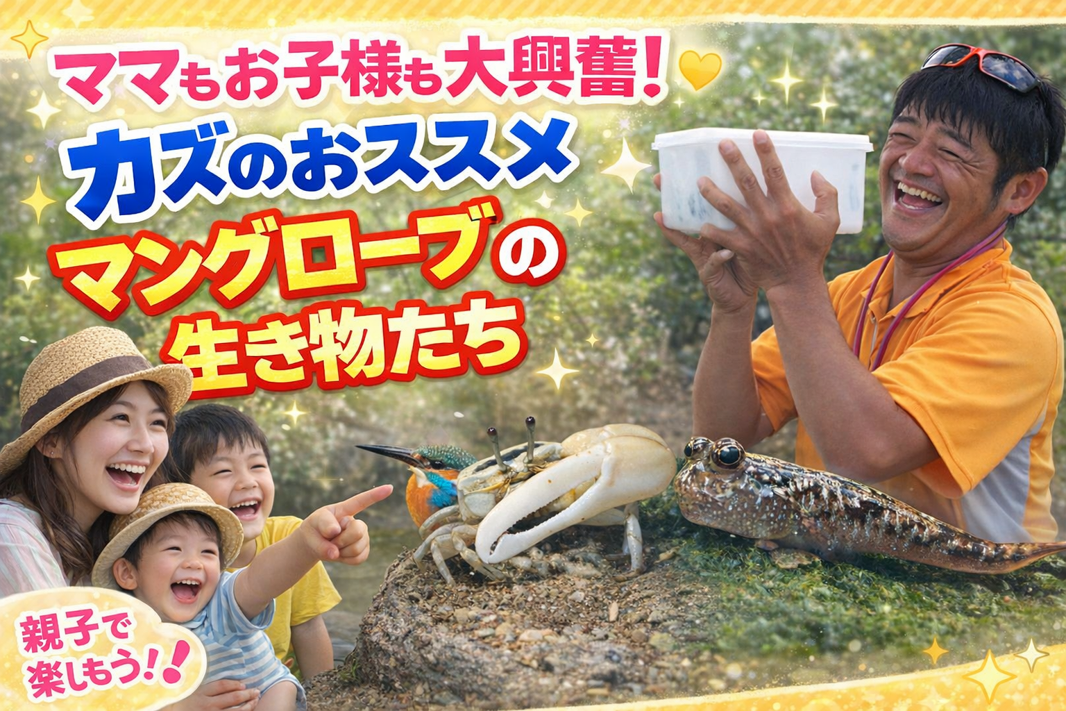 慶佐次川マングローブカヤックで出会う大型カニの紹介